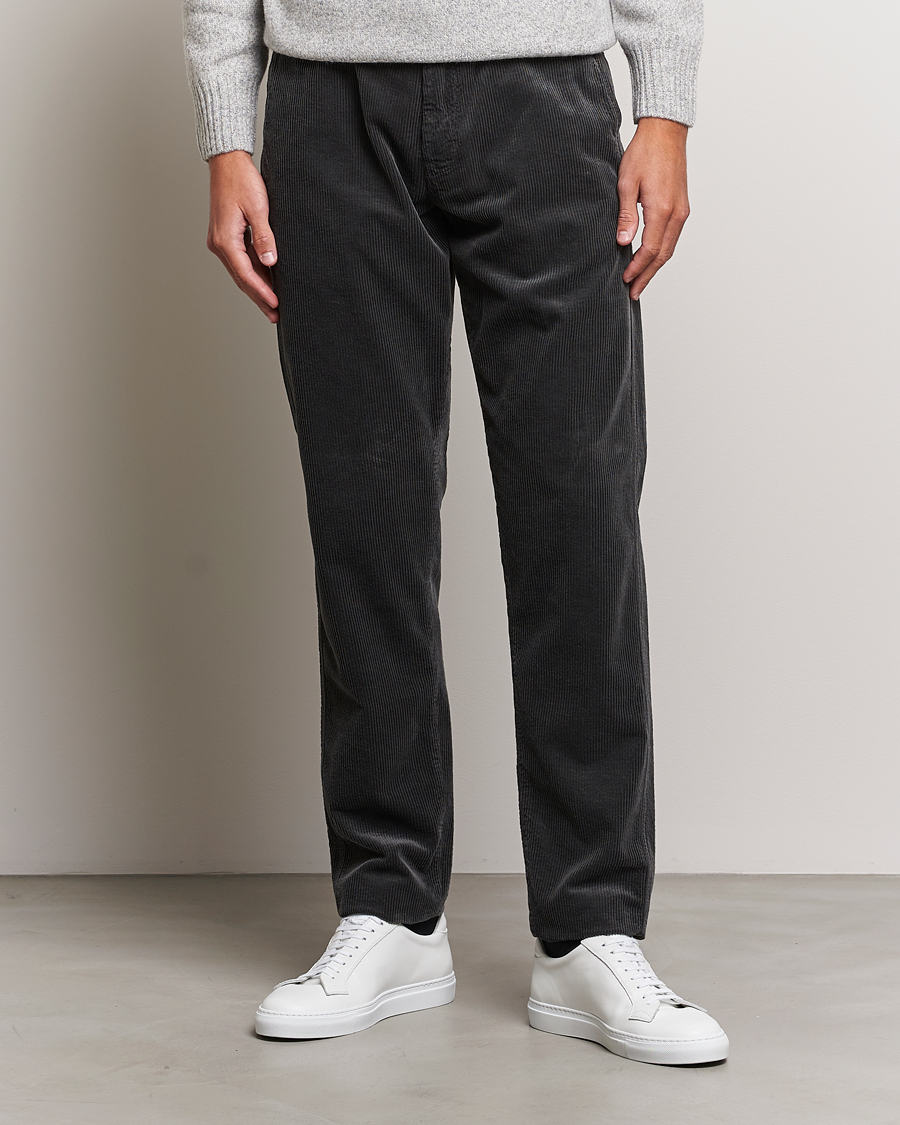 Heren | Broeken | Aspesi | Drawstring Corduroy Trousers Charcoal