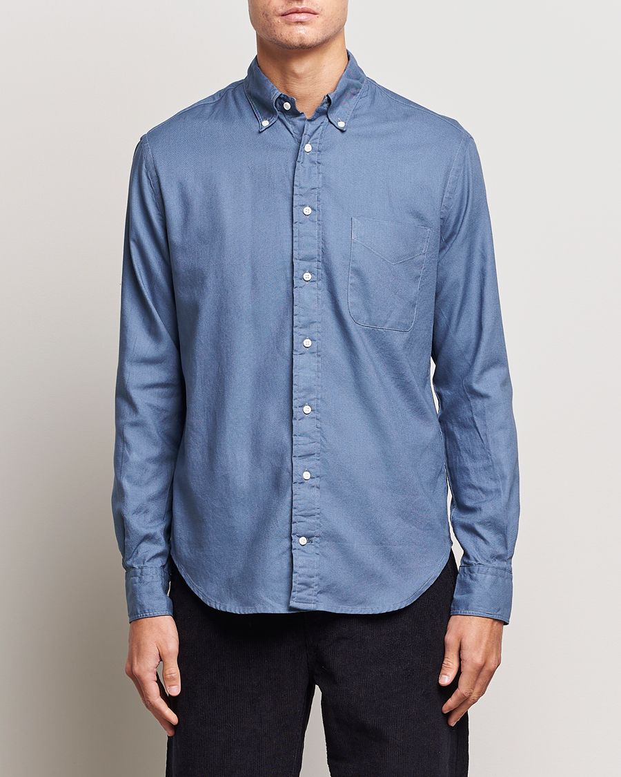 Homme | Chemises | Gitman Vintage | Button Down Hopsack Shirt Blue