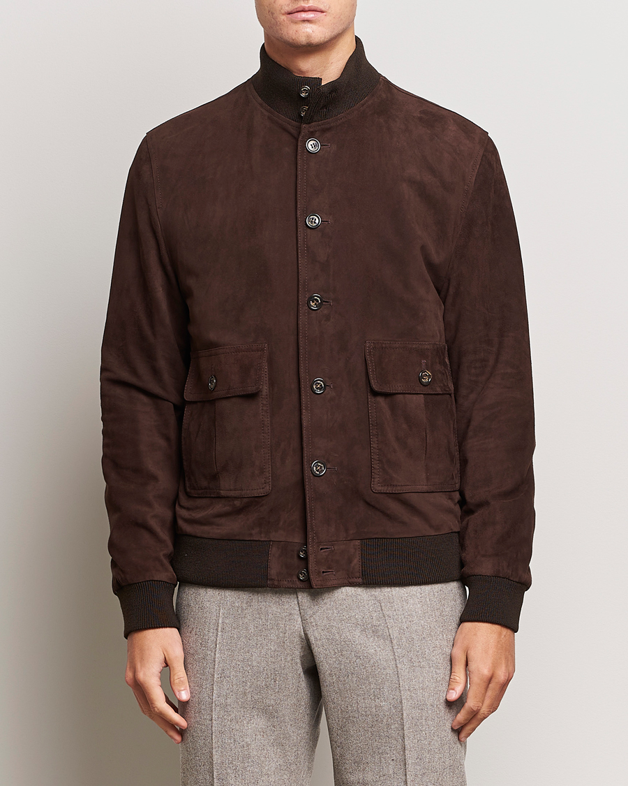 Heren | Jassen | Valstar | Valstarino Suede Jacket Dark Brown