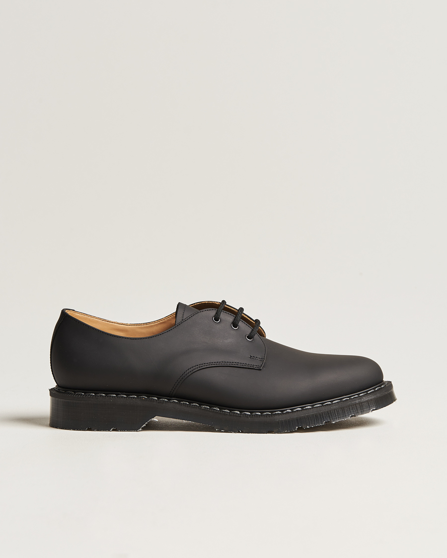 Homme | Solovair 3 Eye Gibson Shoe Black Greasy | Solovair | 3 Eye Gibson Shoe Black Greasy