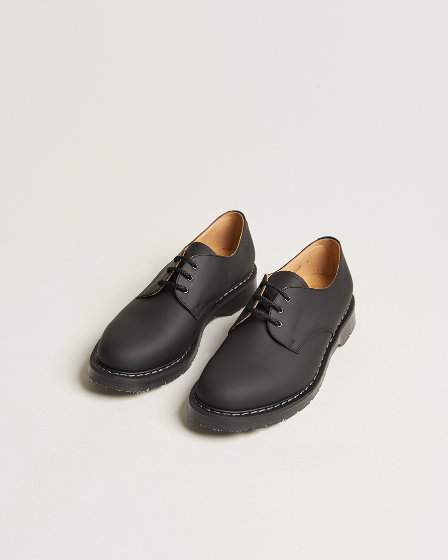 Homme | Solovair 3 Eye Gibson Shoe Black Greasy | Solovair | 3 Eye Gibson Shoe Black Greasy