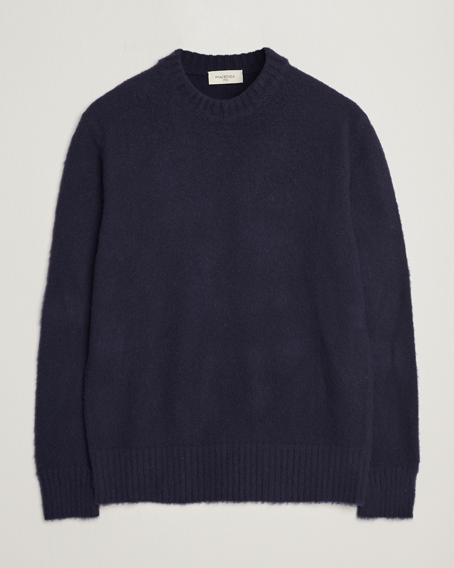 Homme | Pulls Et Tricots | Piacenza Cashmere | Brushed Wool Crew Neck Navy