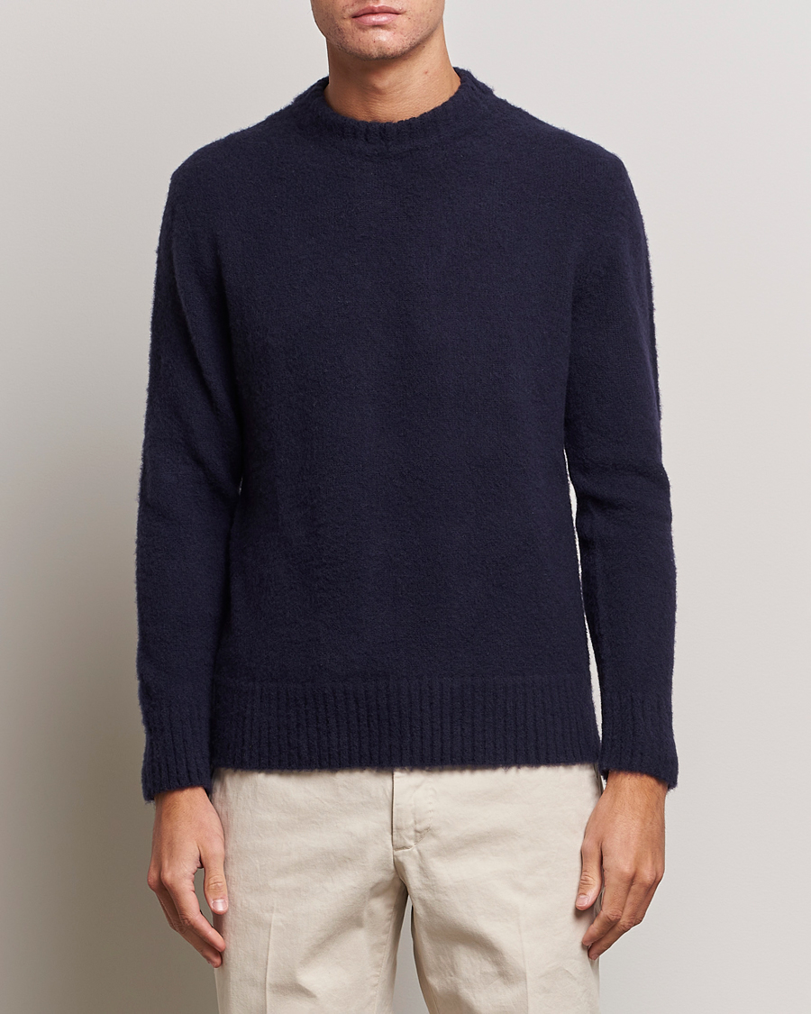 Homme | Pulls Et Tricots | Piacenza Cashmere | Brushed Wool Crew Neck Navy