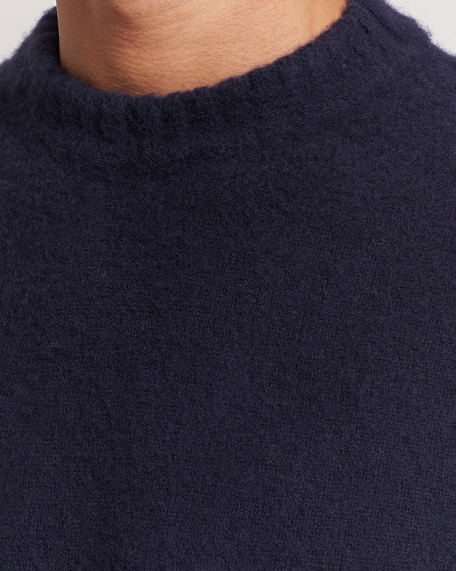Homme | Pulls Et Tricots | Piacenza Cashmere | Brushed Wool Crew Neck Navy