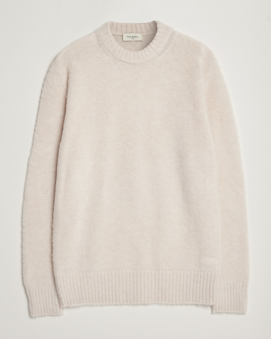 Homme | Pulls Et Tricots | Piacenza Cashmere | Brushed Wool Crew Neck Beige