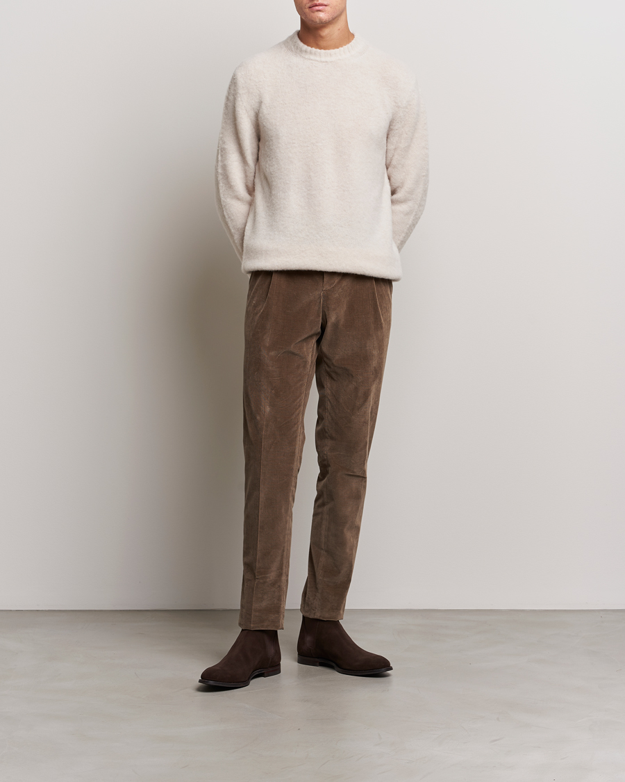Homme | Pulls Et Tricots | Piacenza Cashmere | Brushed Wool Crew Neck Beige