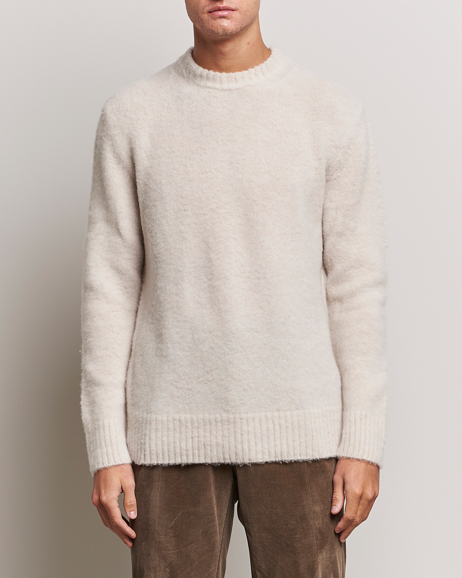 Homme | Pulls Et Tricots | Piacenza Cashmere | Brushed Wool Crew Neck Beige