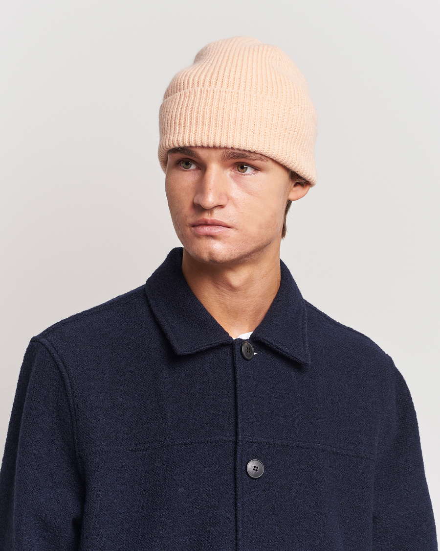 Heren | Mutsen | Le Bonnet | Lambswool/Caregora Beanie Peach