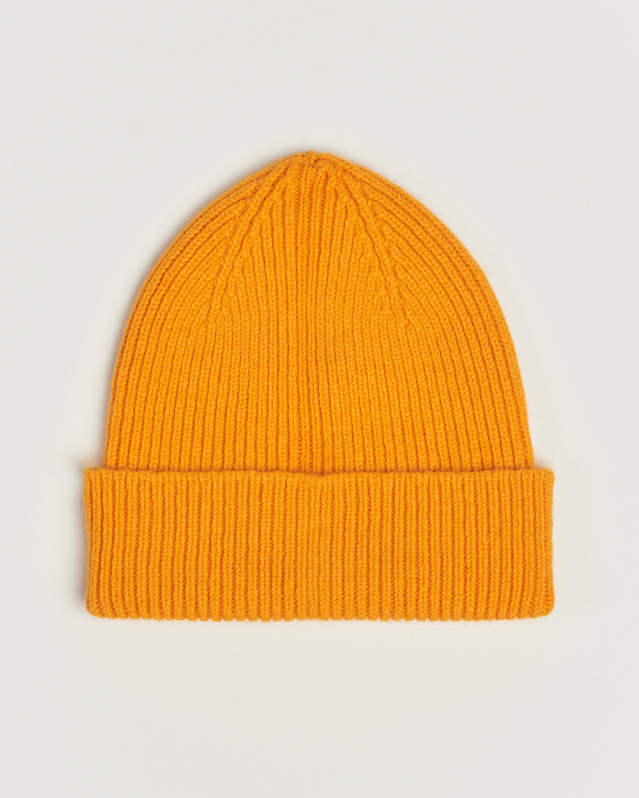 Homme | Bonnets | Le Bonnet | Lambswool/Caregora Beanie Orange Peel