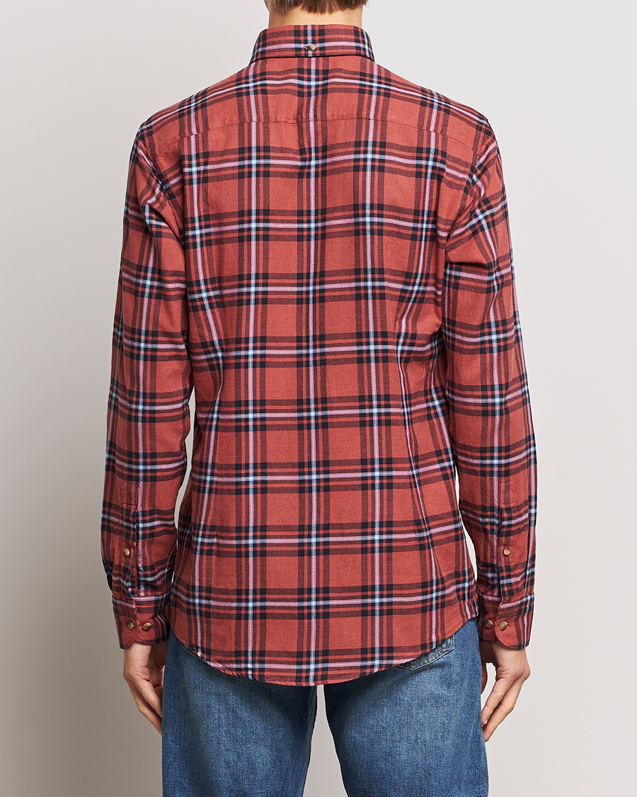 Heren | Overhemden | Eton | Regular Fit Checked Flannel Shirt Red/Navy