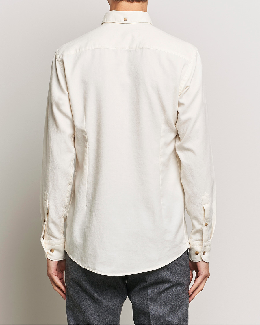 Homme | Chemises | Eton | Slim Fit Twill Flannel Shirt Off White