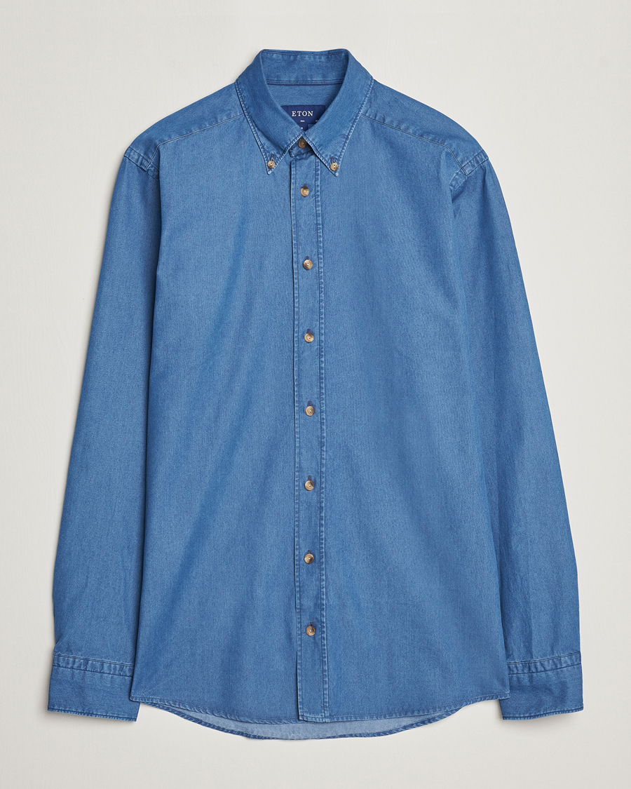 Homme | Chemises | Eton | Slim Fit Denim Shirt Blue