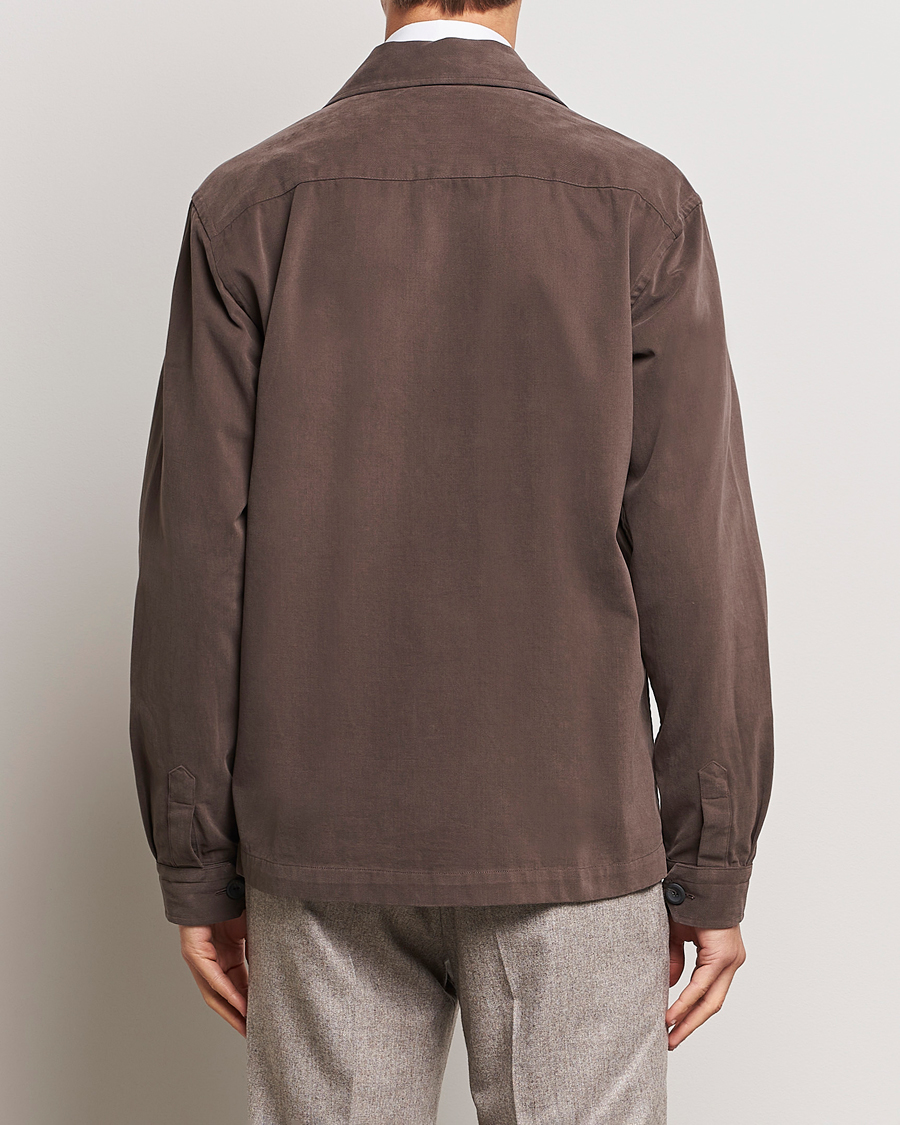 Heren | Overhemden | Eton | Twill Moleskin Overshirt Dark Beige