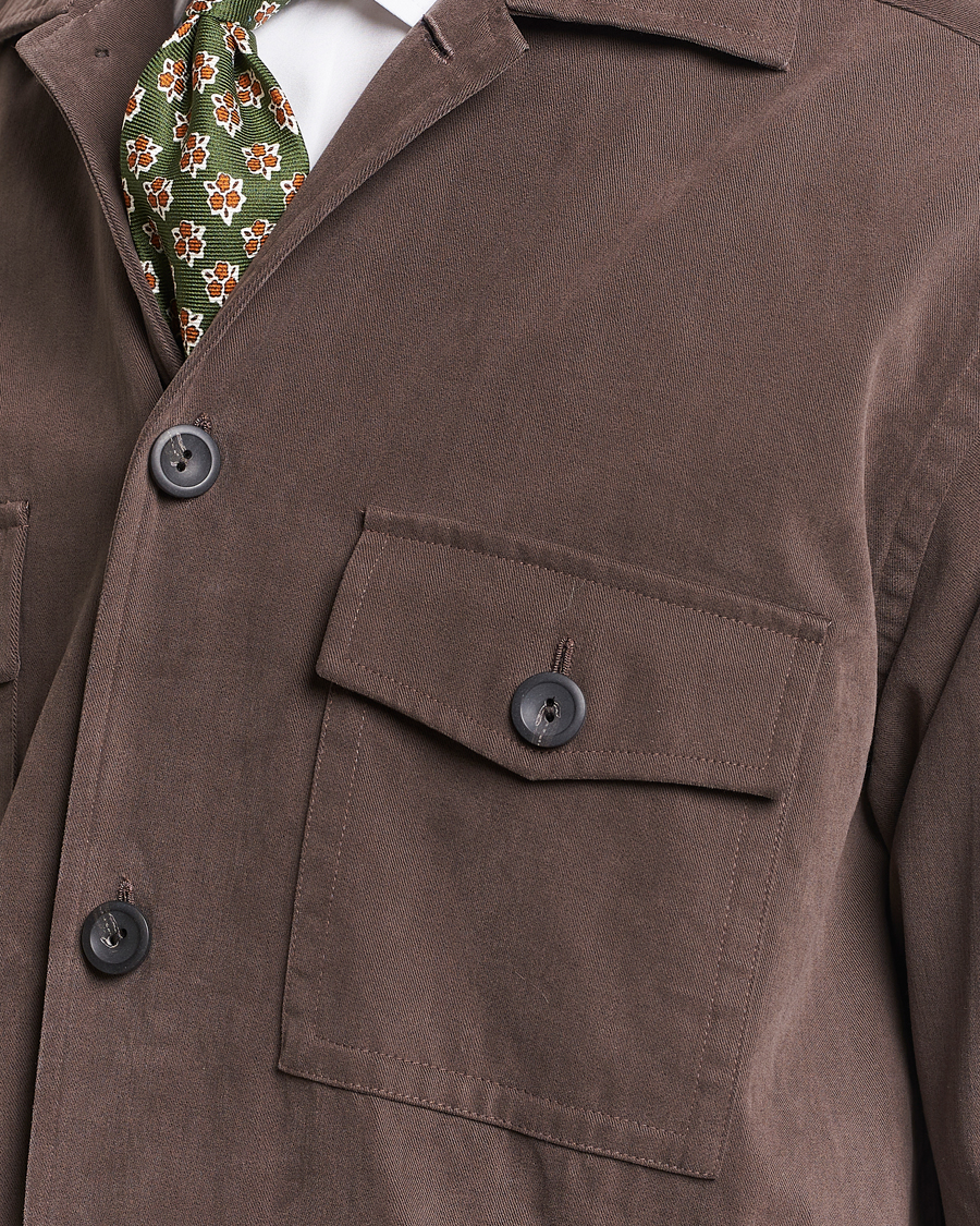 Heren | Overhemden | Eton | Twill Moleskin Overshirt Dark Beige