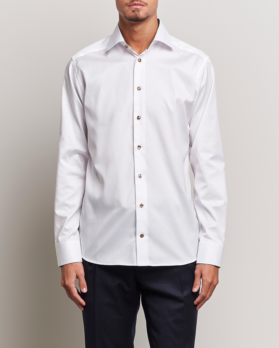 Homme | Chemises | Eton | Slim Fit Signature Twill Contrast Shirt White