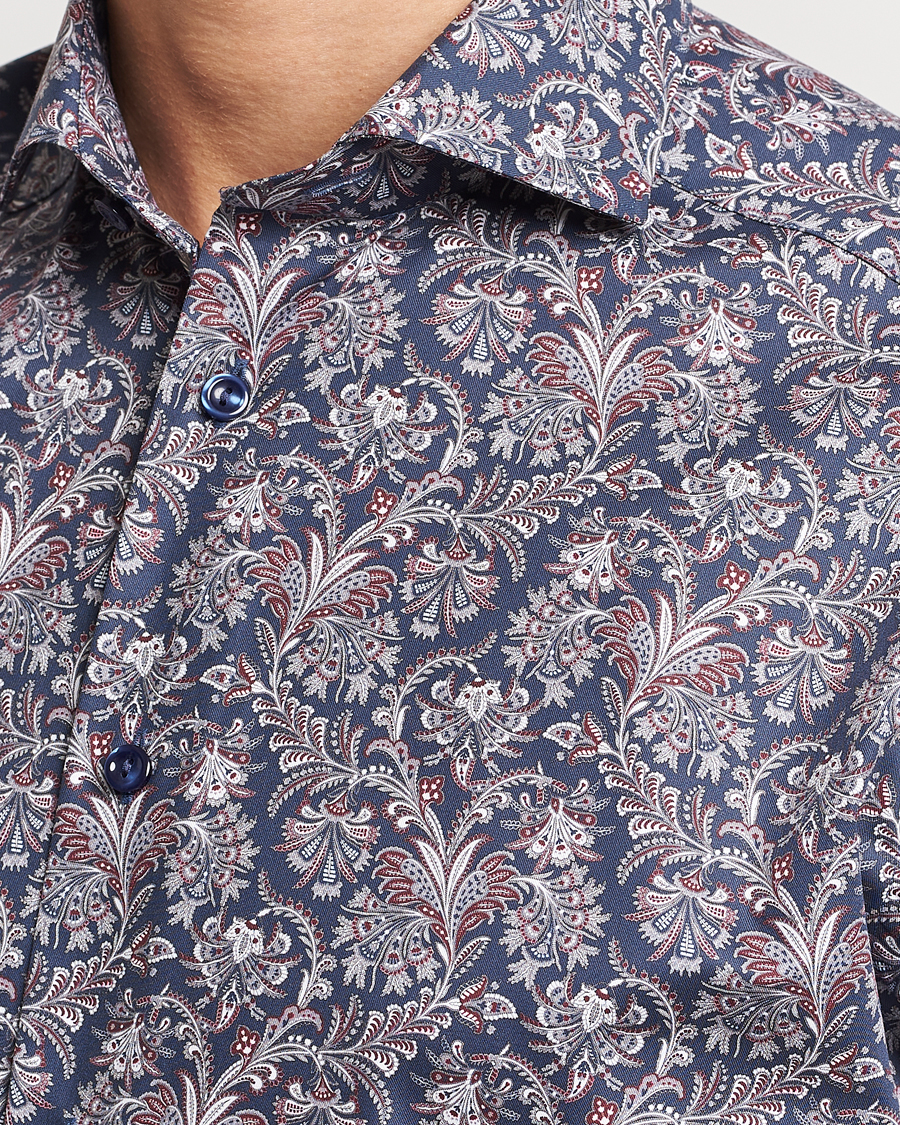 Homme | Chemises | Eton | Slim Fit Signature Twill Printed Shirt Navy Blue