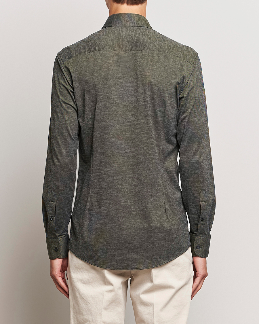 Homme | Chemises | Eton | Slim Fit Four Way Stretch Shirt Dark Green