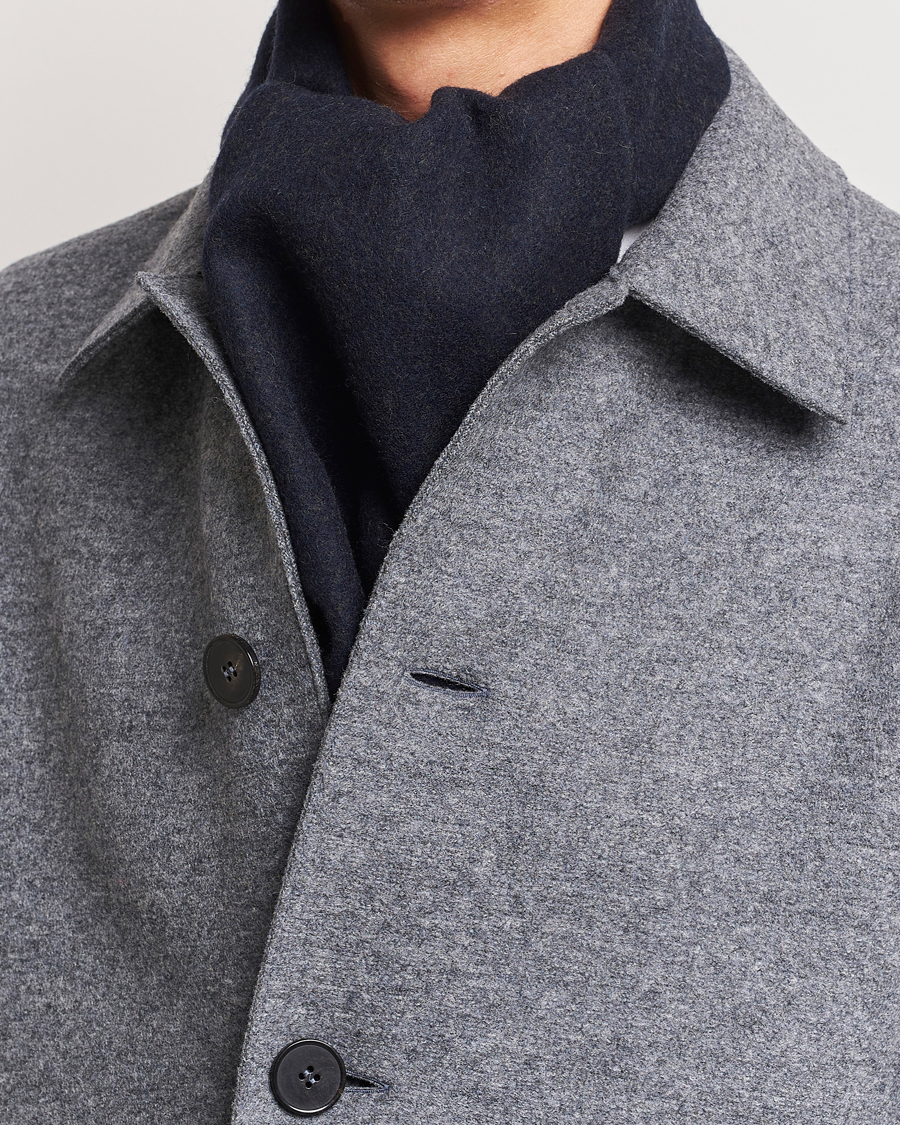 Homme | Eton Wool Two-Faced Scarf Green/Navy | Eton | Wool Two-Faced Scarf Green/Navy