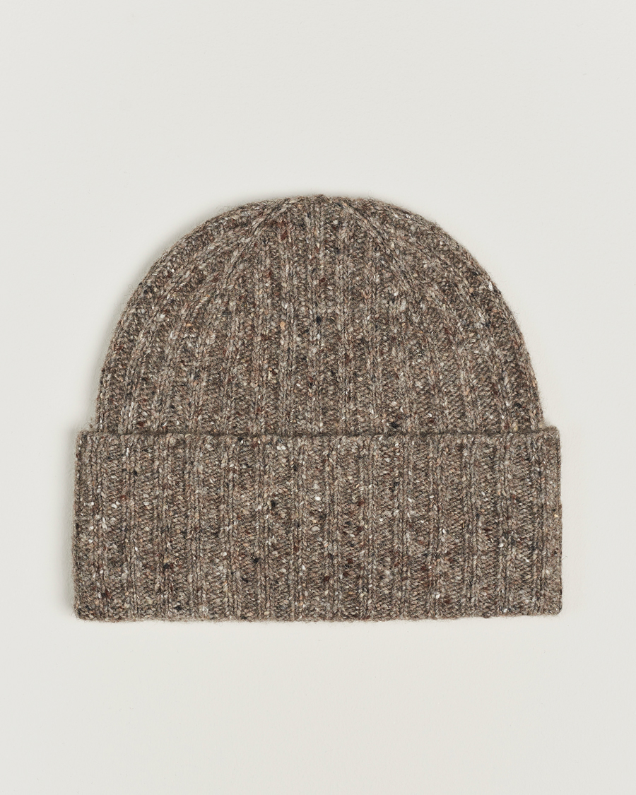 Heren | Eton Wool Blend Donegal Beanie Beige | Eton | Wool Blend Donegal Beanie Beige