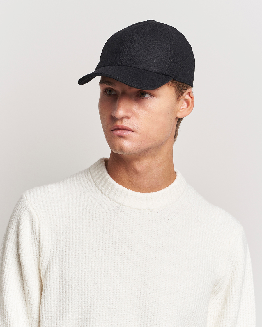 Homme | Eton Wool Baseball Cap Black | Eton | Wool Baseball Cap Black