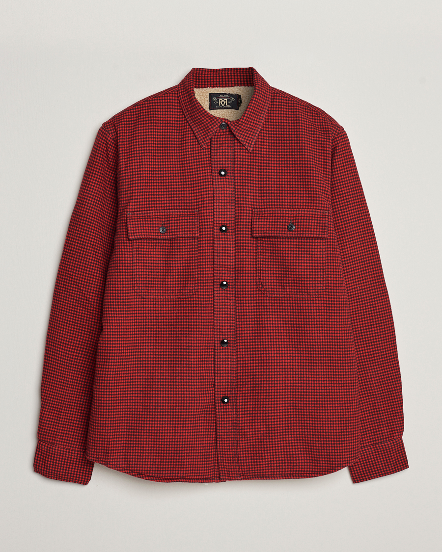 Heren | Jassen | RRL | Vermont Shearling Lined Shirt Jacket Red/Black