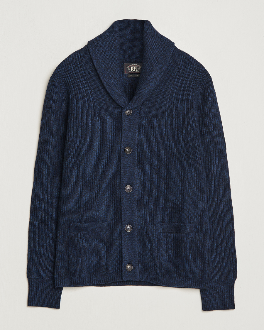 Homme | Pulls Et Tricots | RRL | Recycled Cashmere Shawl Cardigan Navy Heather