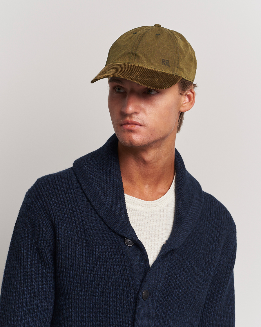 Homme | RRL Oil Cloth Ball Cap Explorer Olive | RRL | Oil Cloth Ball Cap Explorer Olive