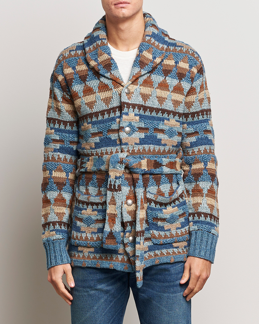 Homme | Pulls Et Tricots | RRL | Ranch Shawl Collar Cardigan Brown/Blue