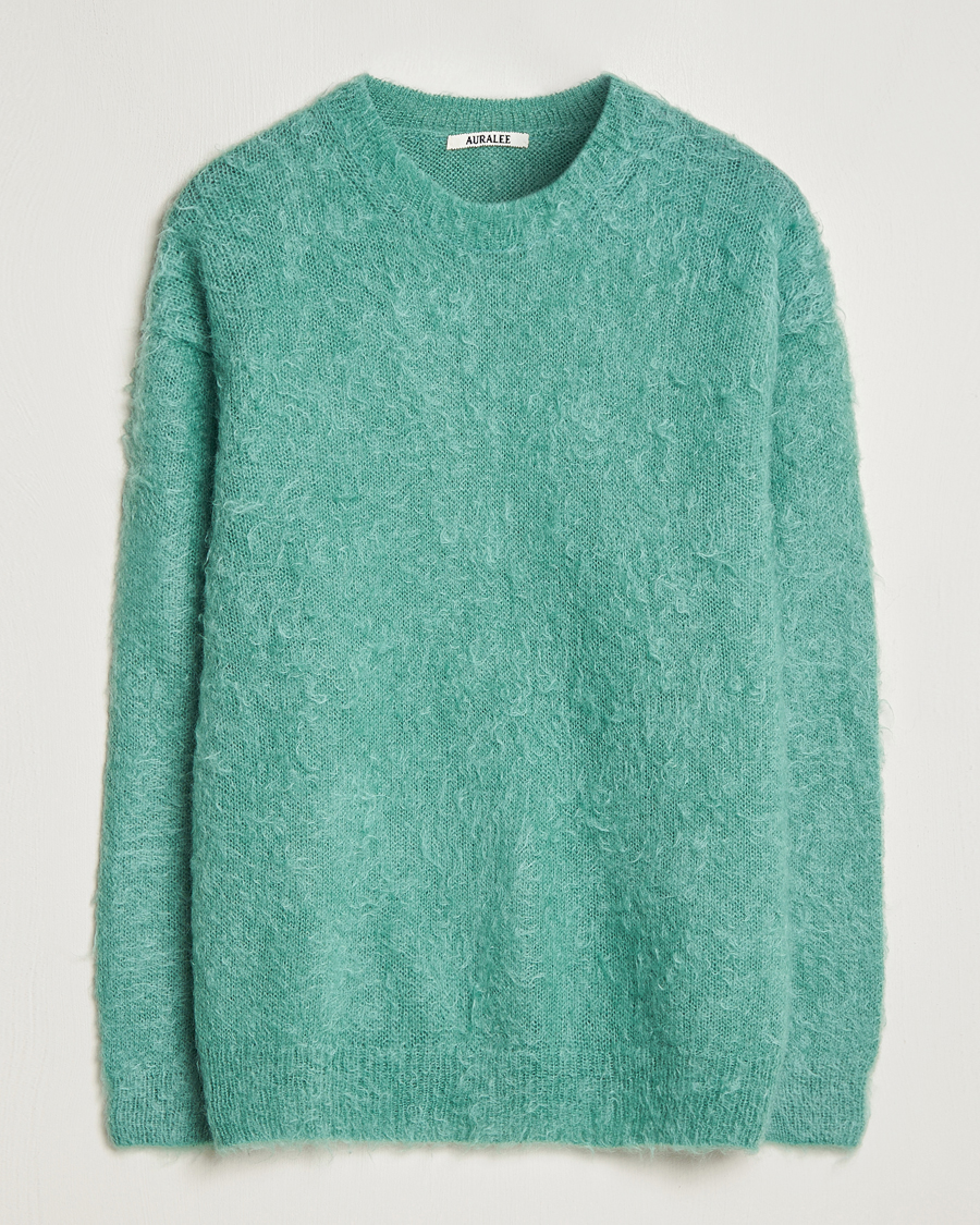 Homme | Pulls Et Tricots | Auralee | Brushed Mohair Pullover Jade Green