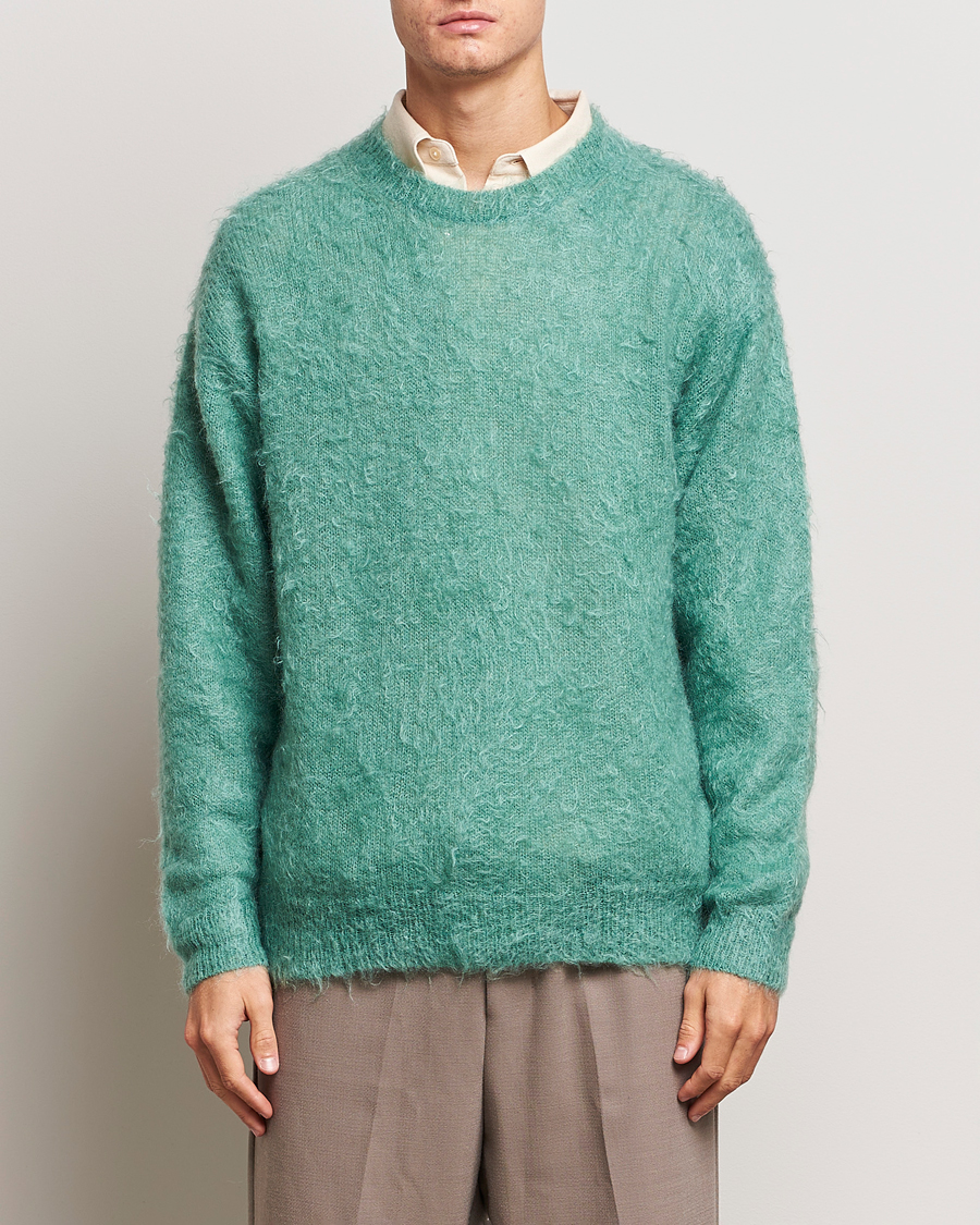 Homme | Pulls Et Tricots | Auralee | Brushed Mohair Pullover Jade Green