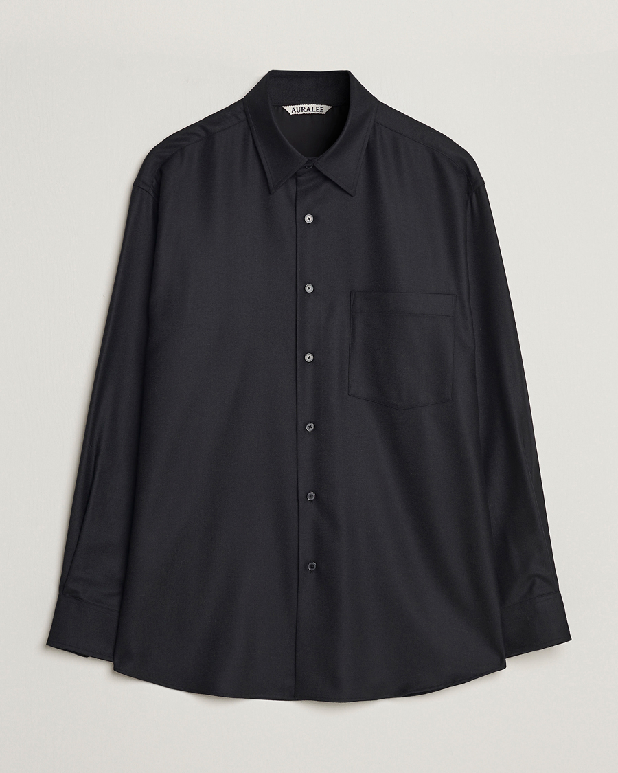 Homme | Chemises | Auralee | Super Light Wool Shirt Black