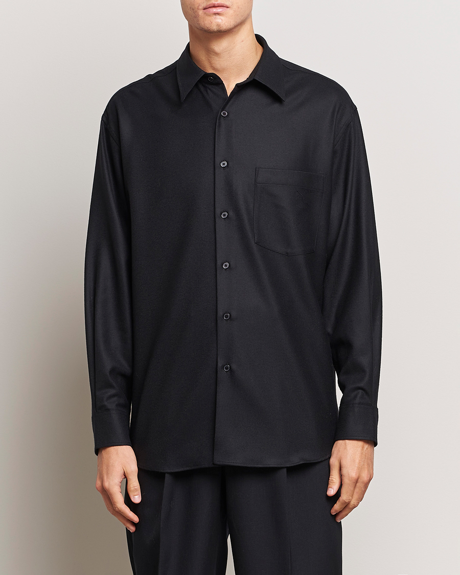 Homme | Chemises | Auralee | Super Light Wool Shirt Black