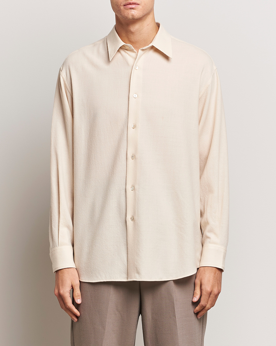 Homme | Chemises | Auralee | Viyella Wool Shirt Ivory