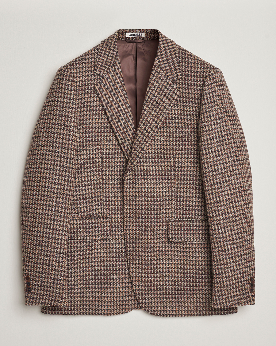 Homme | Blazers | Auralee | Houndstooth Wool Blazer Brown