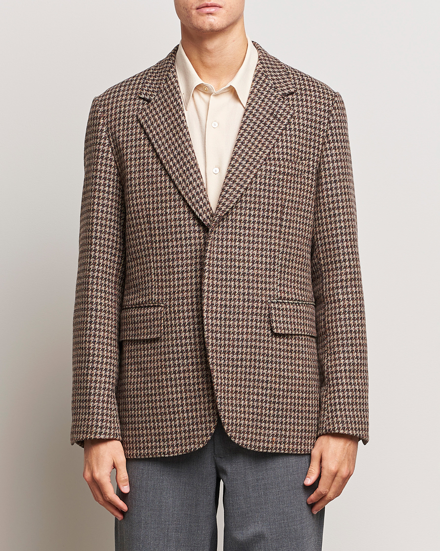 Homme | Blazers | Auralee | Houndstooth Wool Blazer Brown