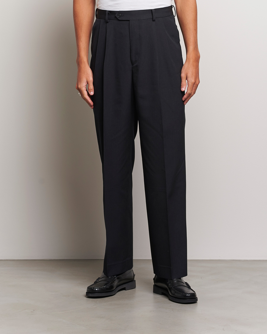 Heren | Broeken | Auralee | Wool Gabardine Slacks Black