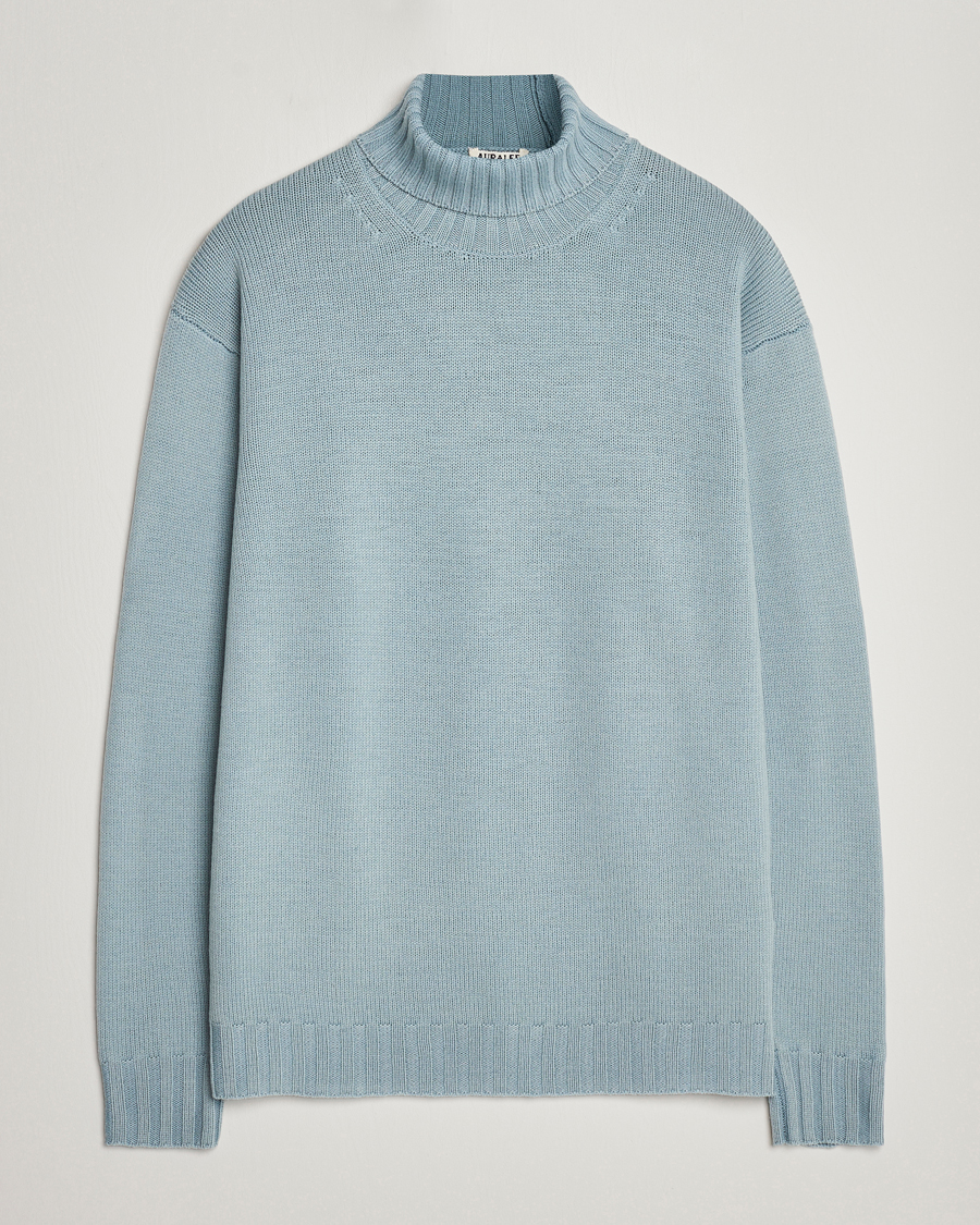 Homme | Pulls Et Tricots | Auralee | Washed French Merino Rollneck Light Blue
