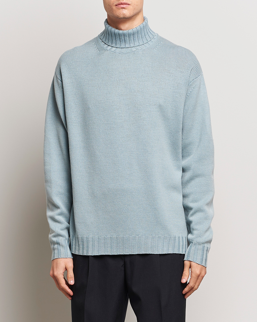Homme | Pulls Et Tricots | Auralee | Washed French Merino Rollneck Light Blue