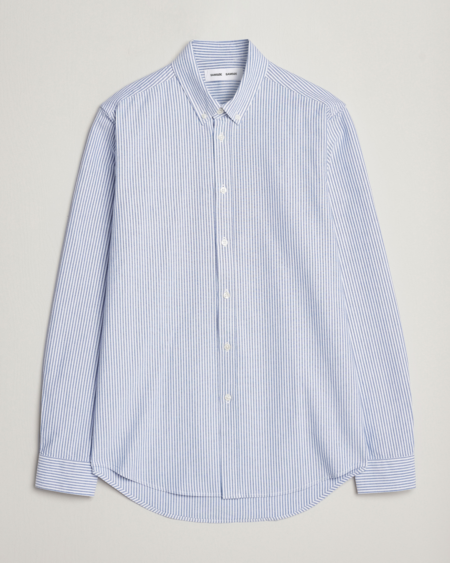 Homme | Chemises | Samsøe Samsøe | Liam Striped Button Down Shirt Blue/White