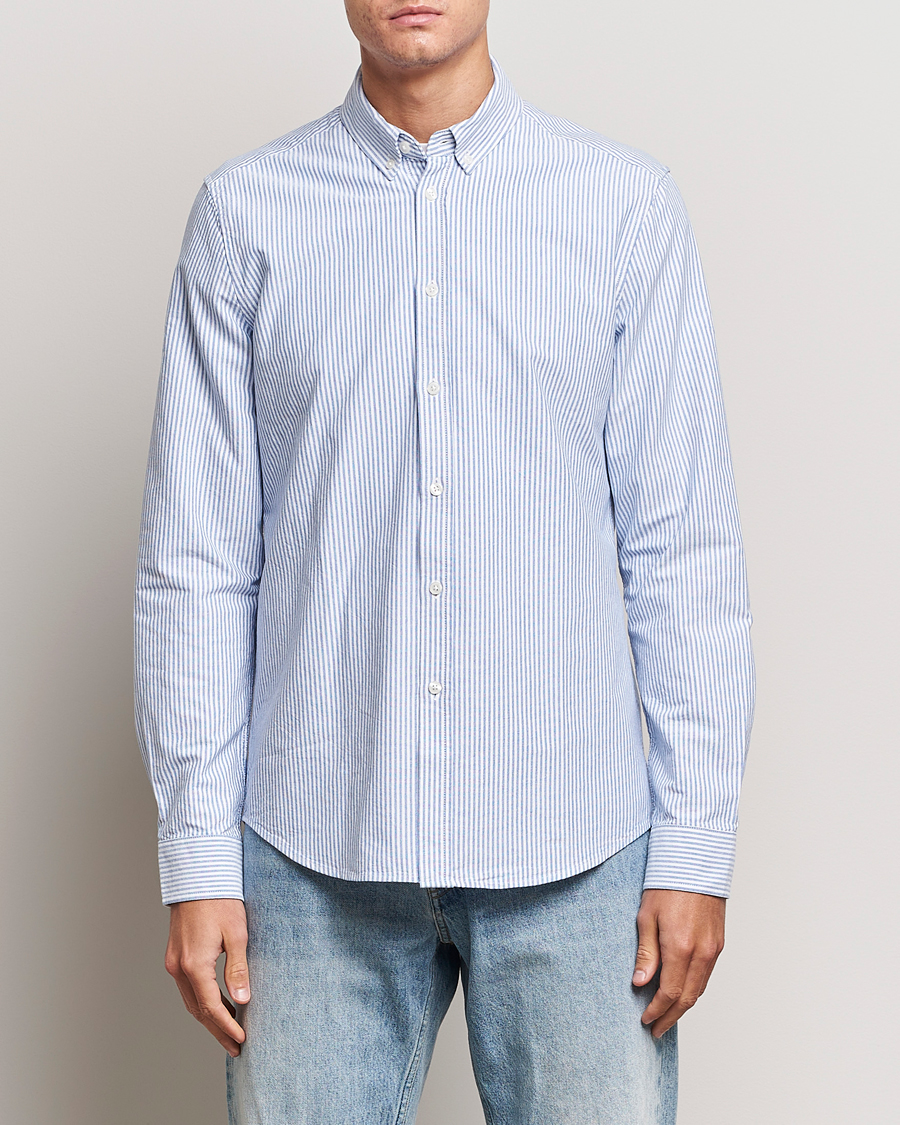 Homme | Chemises | Samsøe Samsøe | Liam Striped Button Down Shirt Blue/White