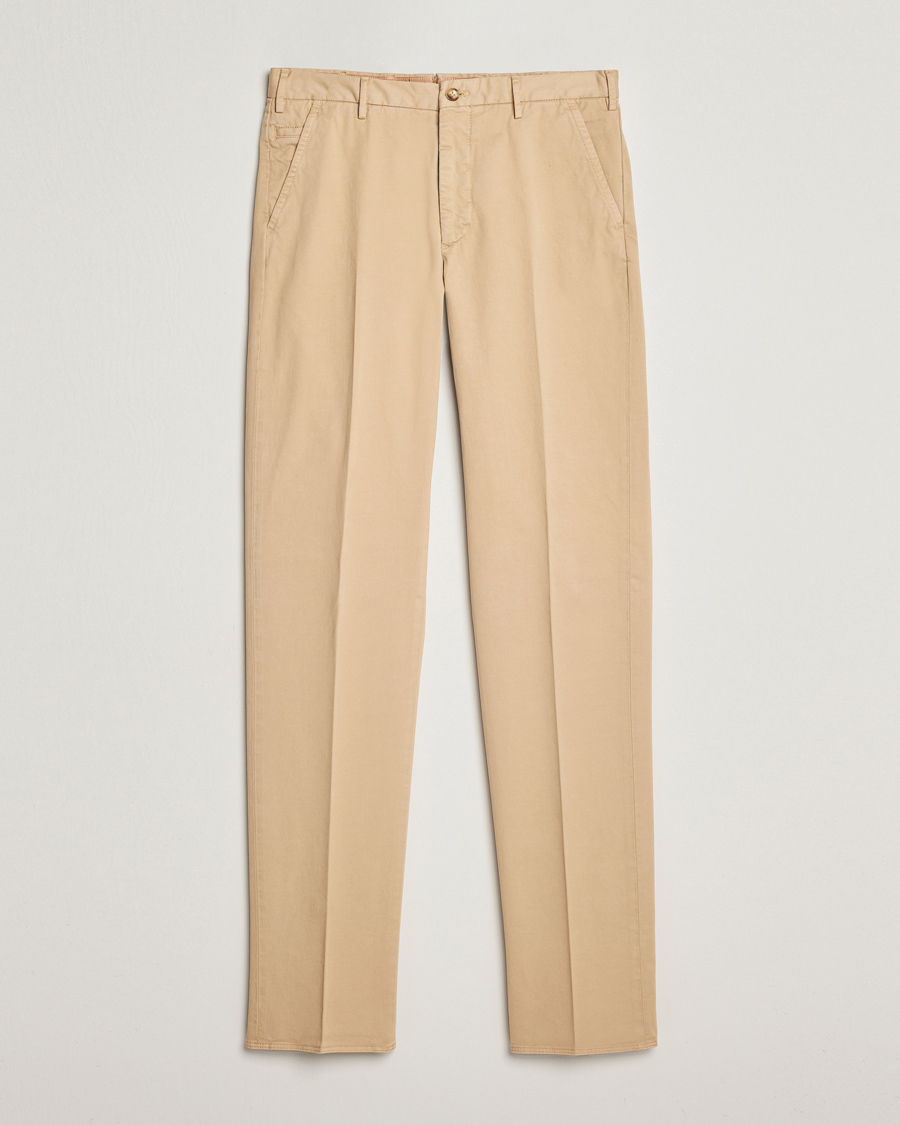 Homme | Pantalons | Incotex | Straight Fit Cotton Chinos Light Beige