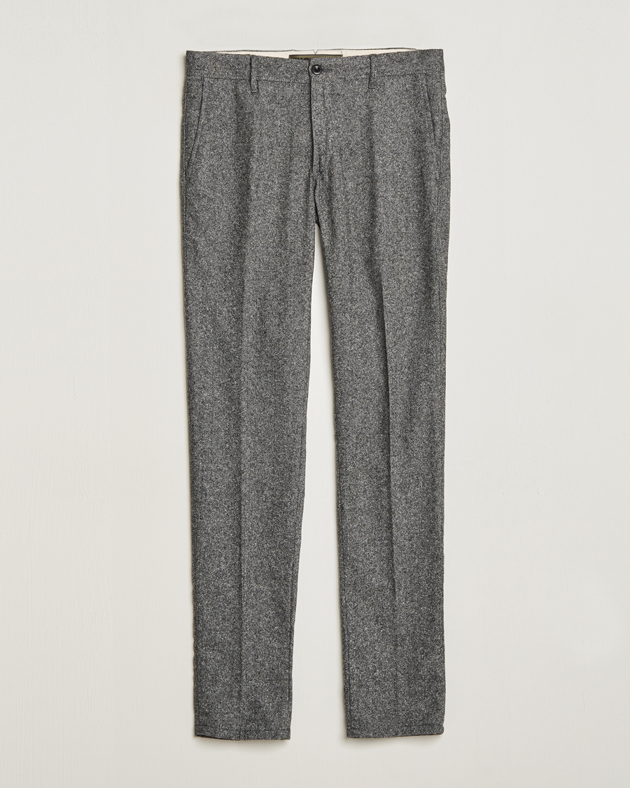Heren | Broeken | Incotex | Slim Fit Washed Wool/Silk Slacks Grey Melange