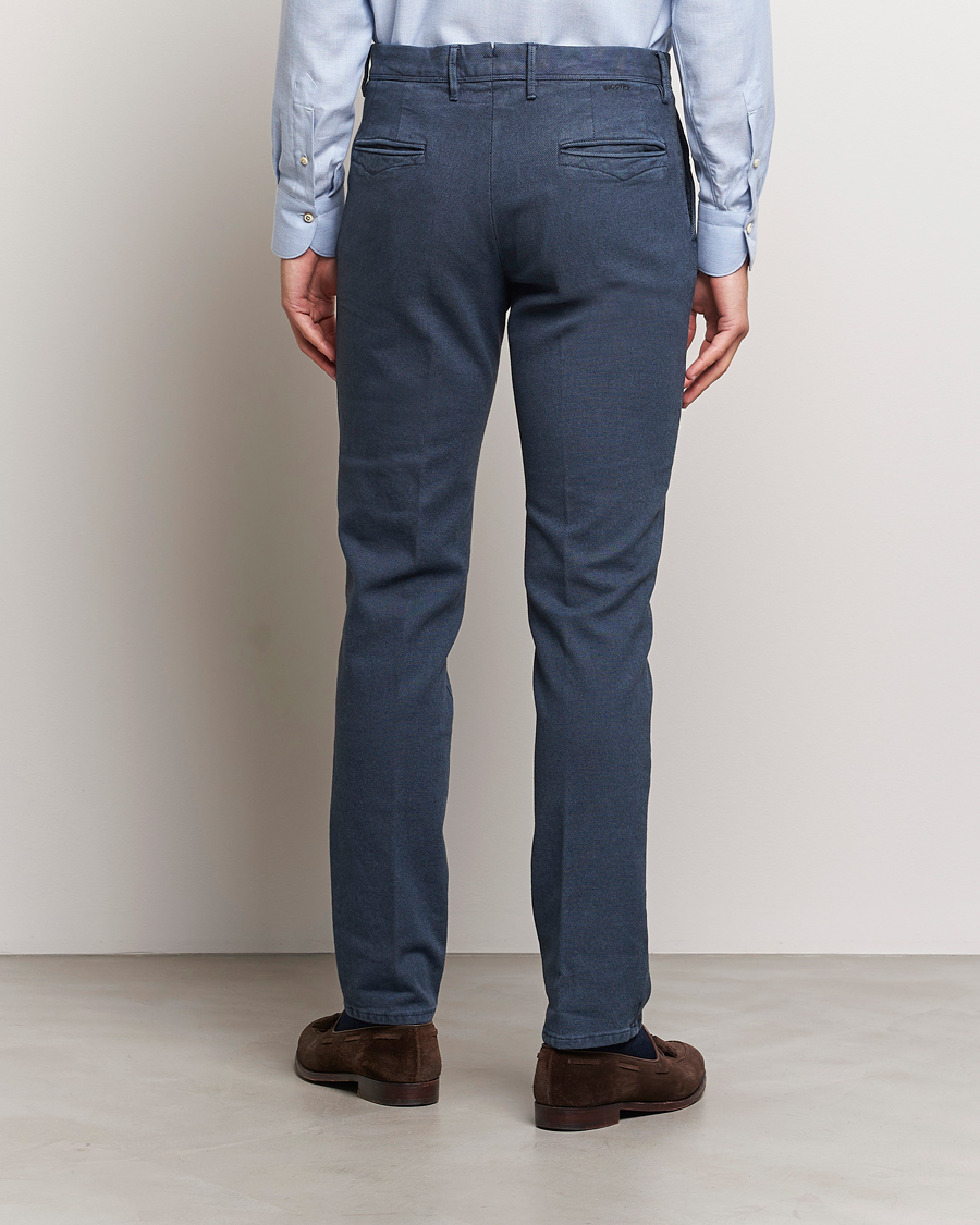 Homme | Pantalons | Incotex | Slim Fit Overdyed Microstructure Slacks Dark Blue