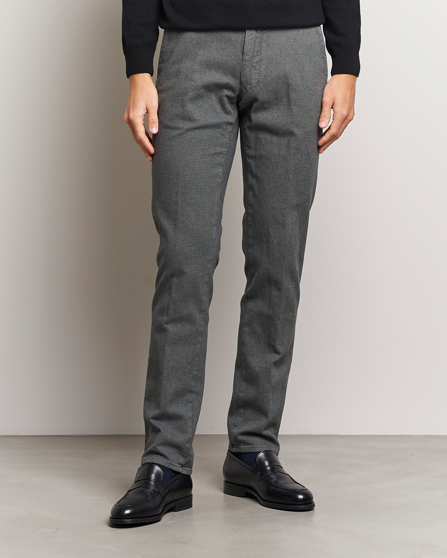Heren | Broeken | Incotex | Slim Fit Overdyed Microstructure Slacks Dark Grey