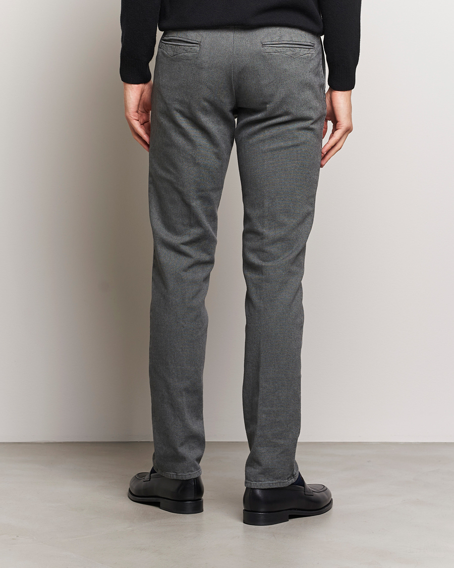 Heren | Broeken | Incotex | Slim Fit Overdyed Microstructure Slacks Dark Grey
