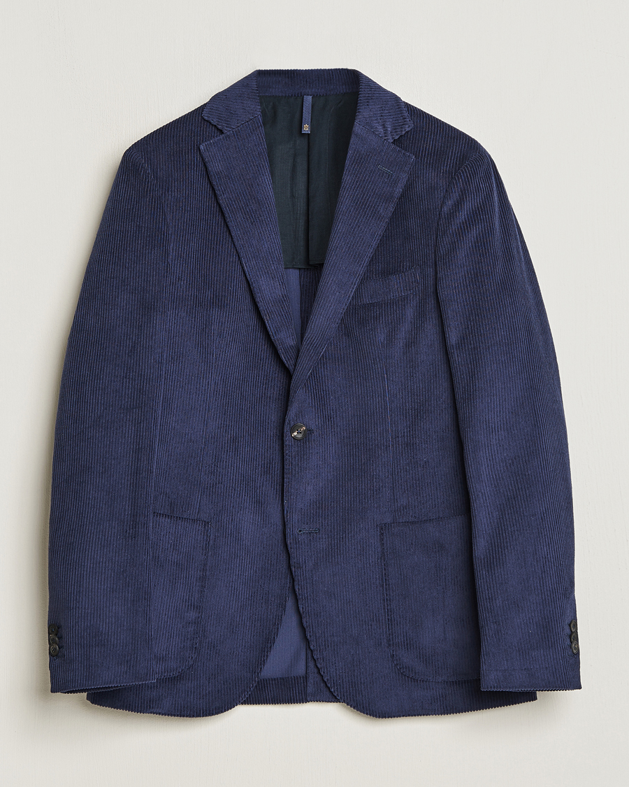 Heren | Blazers | Incotex | Montedoro Unconstructed Corduroy Blazer Navy