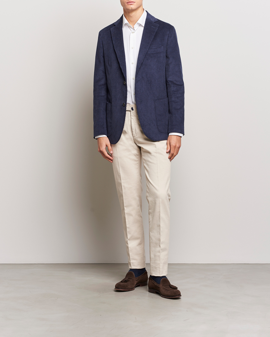 Heren | Blazers | Incotex | Montedoro Unconstructed Corduroy Blazer Navy