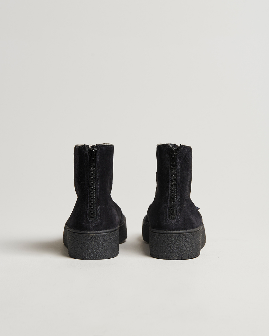 Homme | Sanders Sherling Lined Curling Boot Black Suede | Sanders | Sherling Lined Curling Boot Black Suede