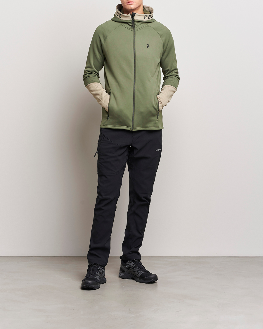 Homme | Pulls Et Tricots | Peak Performance | Rider Hooded Full Zip Pine Needle/Avid Beige