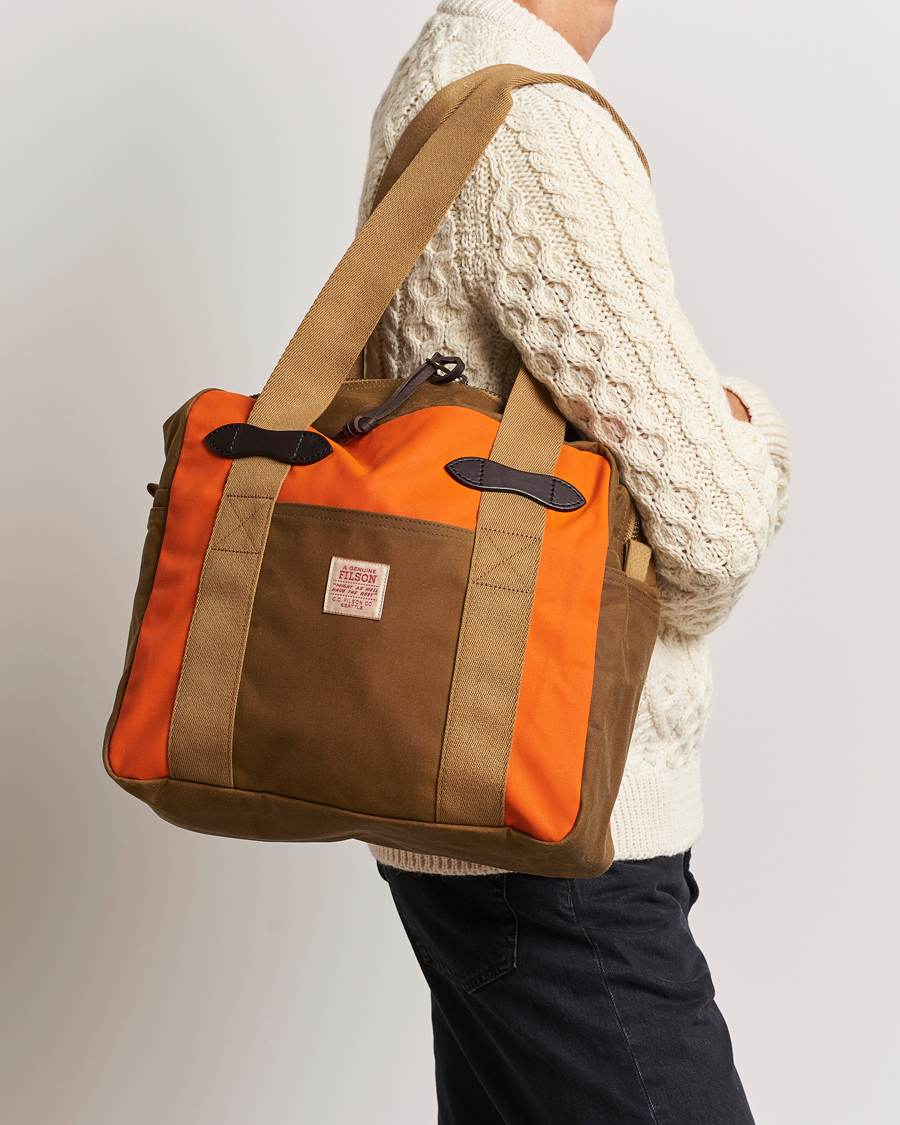 Homme | Filson Tin Cloth Tote Bag Dark Tan/Flame | Filson | Tin Cloth Tote Bag Dark Tan/Flame